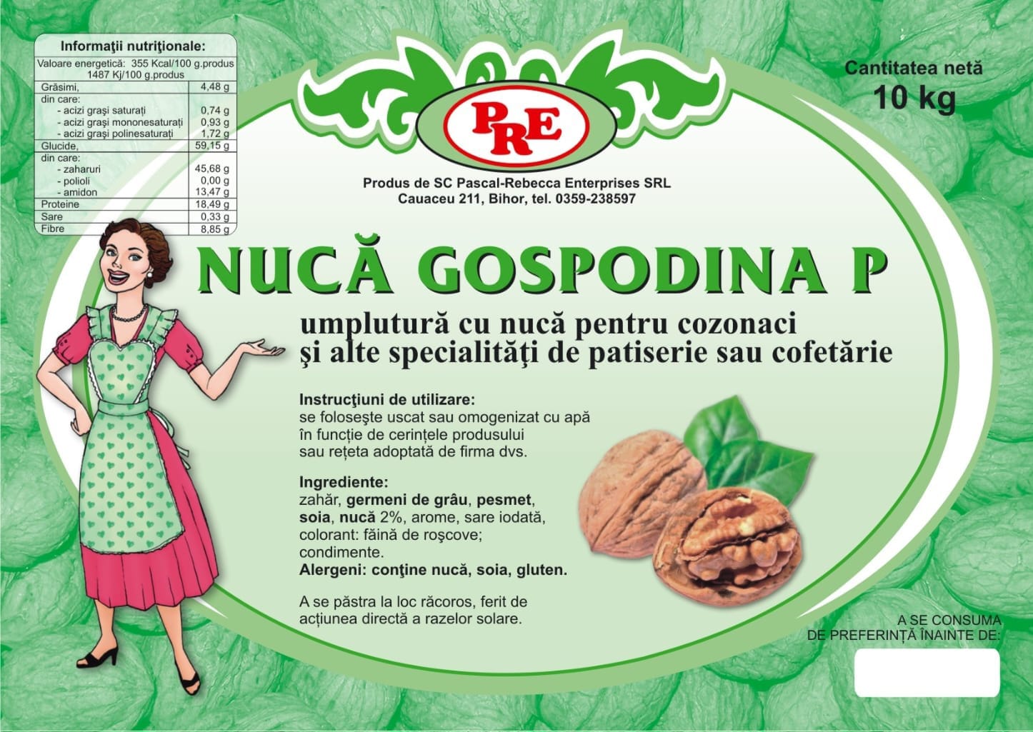 Nucă Premium Gospodina 10 Kg Pascal Rebbeca Enterprises